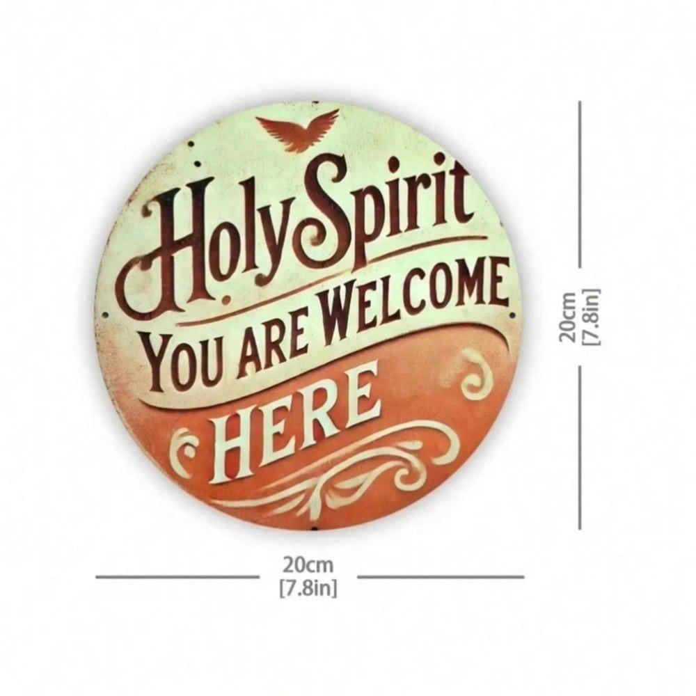 Vintage St. Spirit Welcome Metal Tin Sign 7.87x7.87 Inch Round Wall Art Retro Plaque for Home Bar Cafe Decor