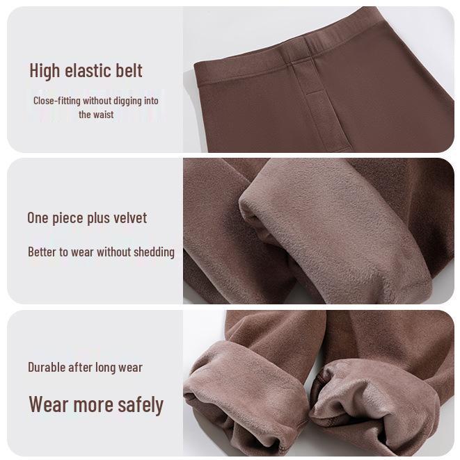 2025 Tysk Sammet Hög Midja Termoleggings för Män & Kvinnor - Dubbelsidigt Borstade Höststil Underdelar