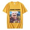 John Pork Funny Meme Tshirt Unisexs Women Fashion Oversized Cotton Tshirts Summer Casual Comfort Short Sleeve T Shirt Streetwear