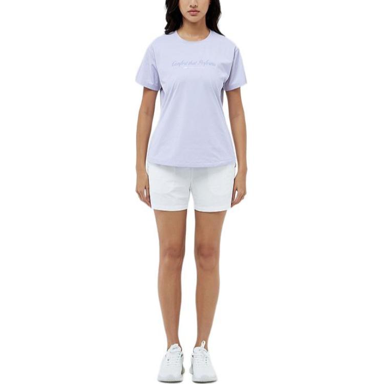 Skechers Moisture Wicking Quick Dry UV Resistant Sports Crew Neck Short Sleeve T-Shirt Women Tops Lavender P324W011-02N4