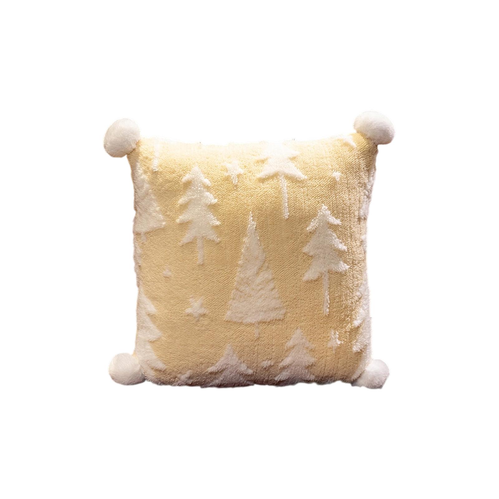 

Christmas Pillow Snowflake Velvet Christmas Tree Elk Pillow Cushion Holiday Decoration Cushion One Size