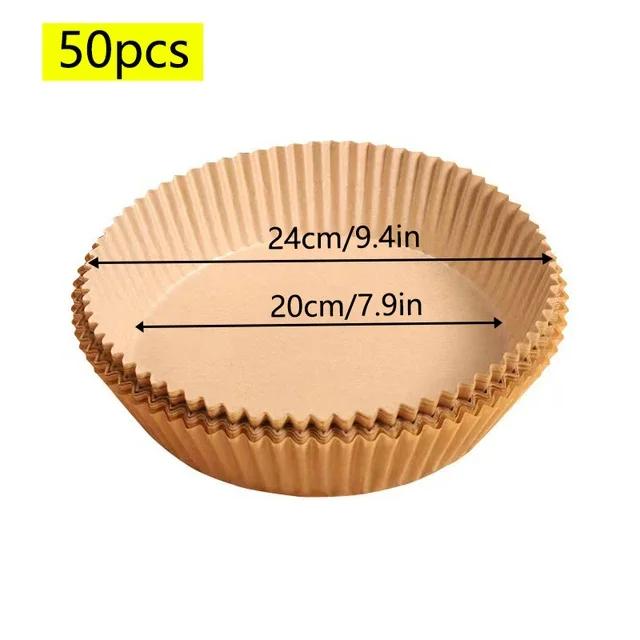 

50 шт. Бумага для домашней фритюрницы - Одноразовая тарелка для барбекю, выпечки, термостойкая абсорбирующая бумага, практичные кондитерские инструменты 20cm