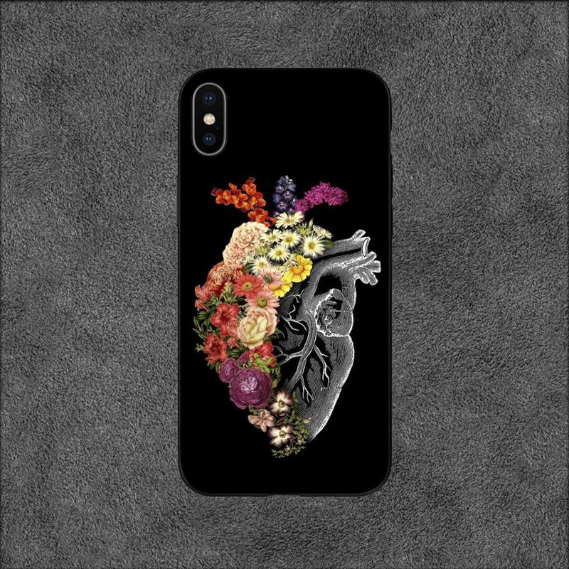 Human Organs Heart Meridian Kidney Phone Case For iPhone 11 12 Mini 13 14 Pro XS Max X 8 7 6s Plus SE XR Shell