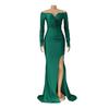 AL228 European & American Women's Silk Long Sleeve Floor-Length Dress