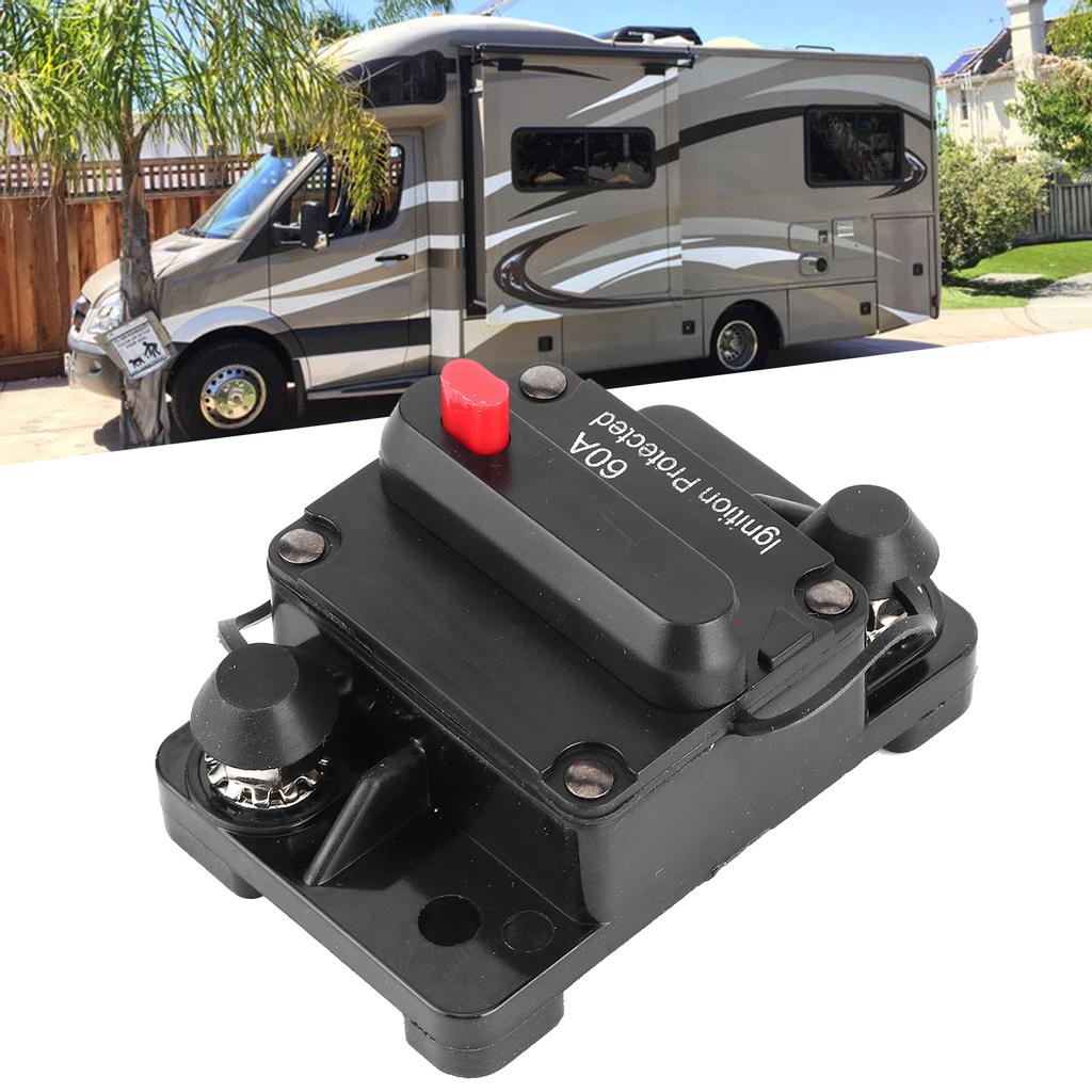 60A AMP Circuit Breaker Fuse Reset Holders 12‑48V DC Waterproof for Auto RV Yacht