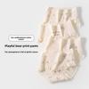 Ladies Summer Cartoon Bear Print Cotton 10A Antibacterial Crotch Stretchless Breathable Mid Waist Briefs