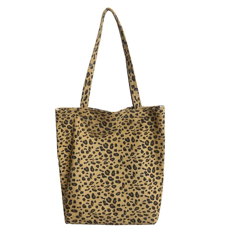 

Леопардовый принт Большая вместительная сумка-тоут женская сумка через плечо студенческая холщовая сумка хаки