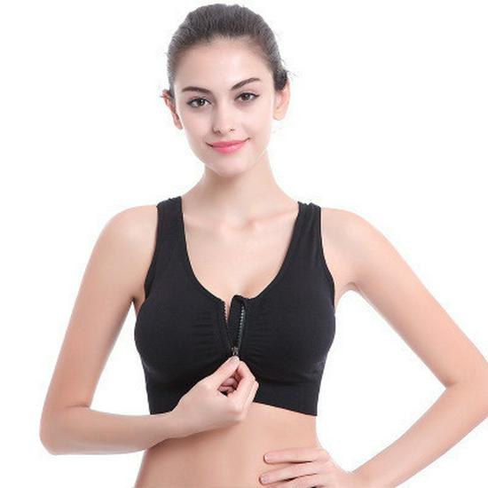 Classic Zip-Front Shockproof Sports Bra Plus Size Women's Yoga Vest