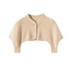 Women's 100% Pure Cashmere Button-Up Shoulder Warmer - Soft, Smooth, Solid Color Knit for Autumn & Winter with Half-High Collar
