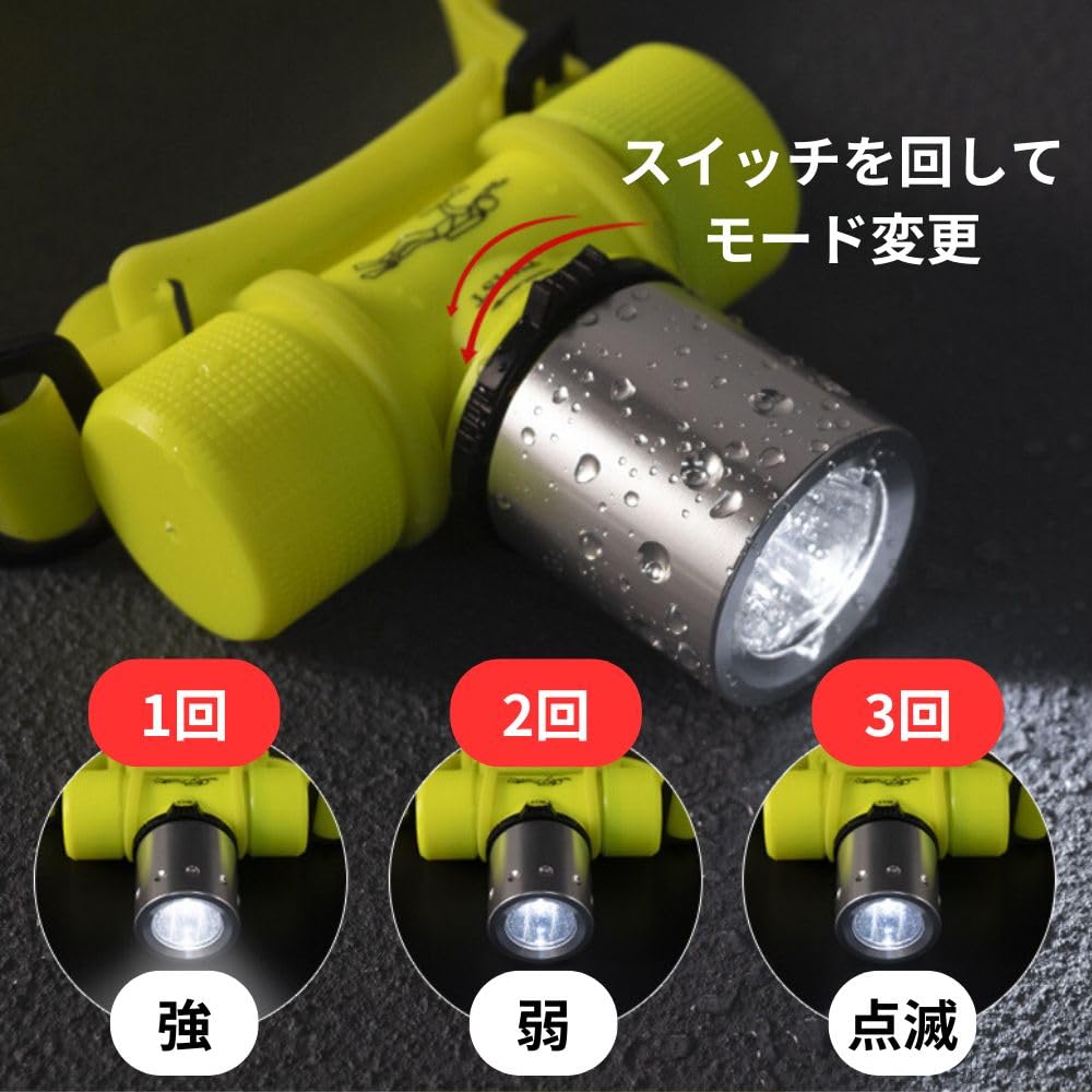 Diving Light Headlight T6 LED Ultra Bright High Power 3 Modes Lighting Long Distance Illumination Camping Mountaineering Nighttime Amphibious