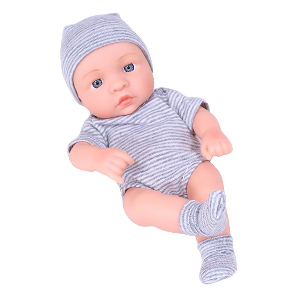 20cm Reborns Toddler Popular Realistic Cute Girl Doll with Braided Sweater Hat Soft Body High-quality Handmade Doll