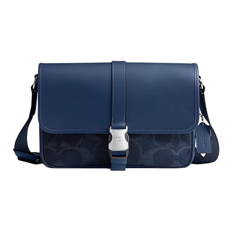 

Coach League 29 Classic Print Buckle Closure Leather Crossbody Shoulder Bag Large Women bags Blue CBJ72-XR9 Basic Set (Bag+Dust Bag)