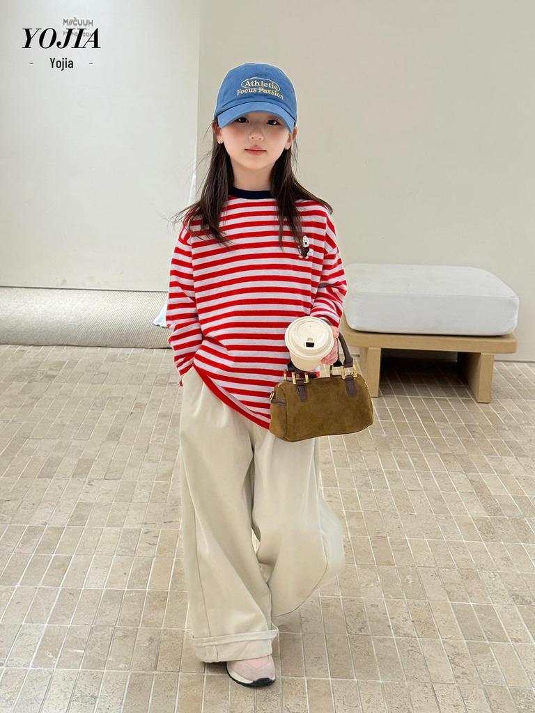 YOJIA 2025 Ny Flickors Höst/Vinter Trendig Stickad Tröja – Varm, Stilfull, Topp för Underkläder