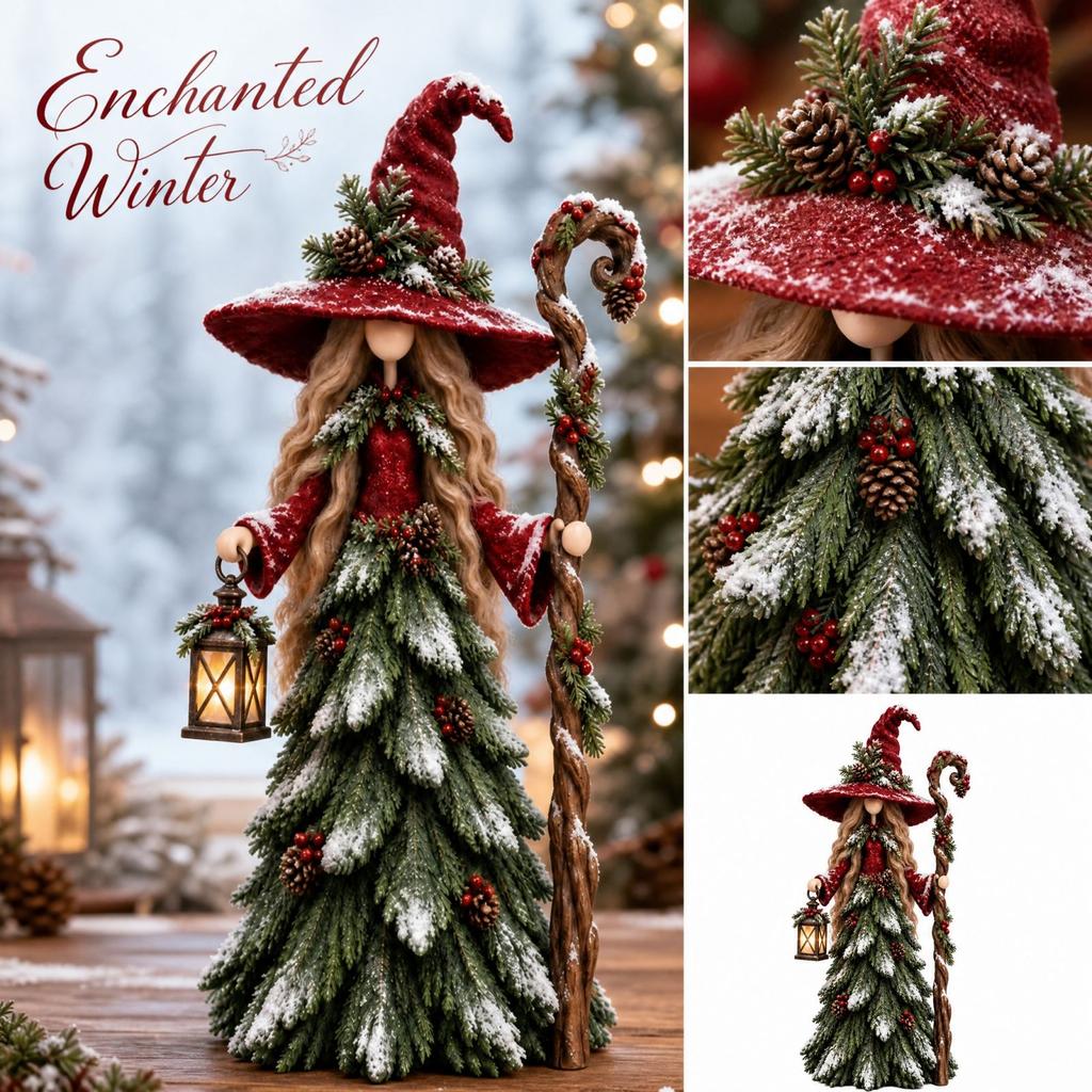 Schneemann Weihnachtsfiguren Set von 3 Wald-Thema Winterurlaub Kamindekoration