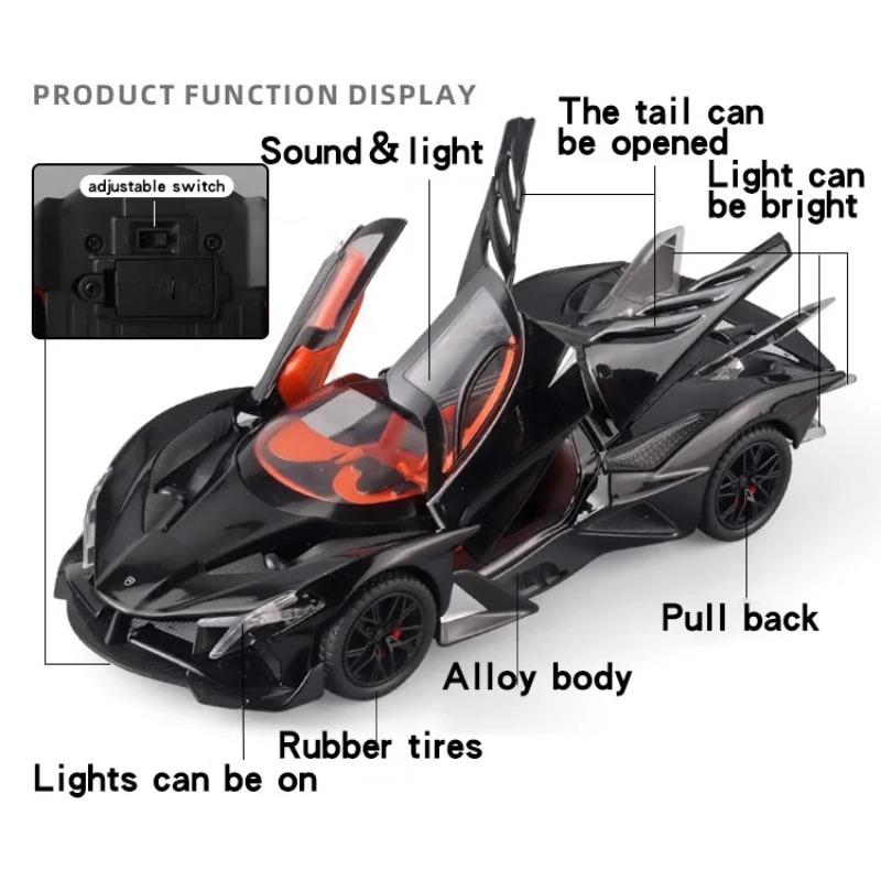 1/24 Diecast Apollo Project Evo Track Roadster Model Car Metal Miniature Car Sound & Light Collection Vehicle Toys For Boys Gift