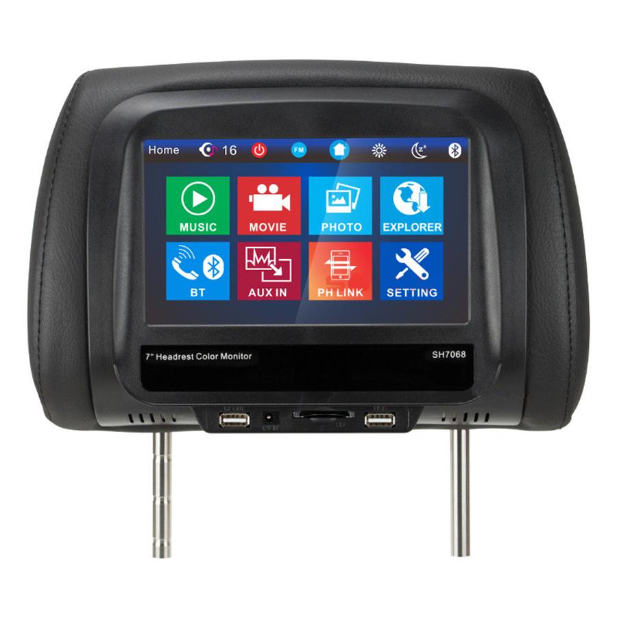 2Pcs 7" Touchscreen Car Headrest Monitor Back Seat MP5 Monitors with USB SD IR FM BT