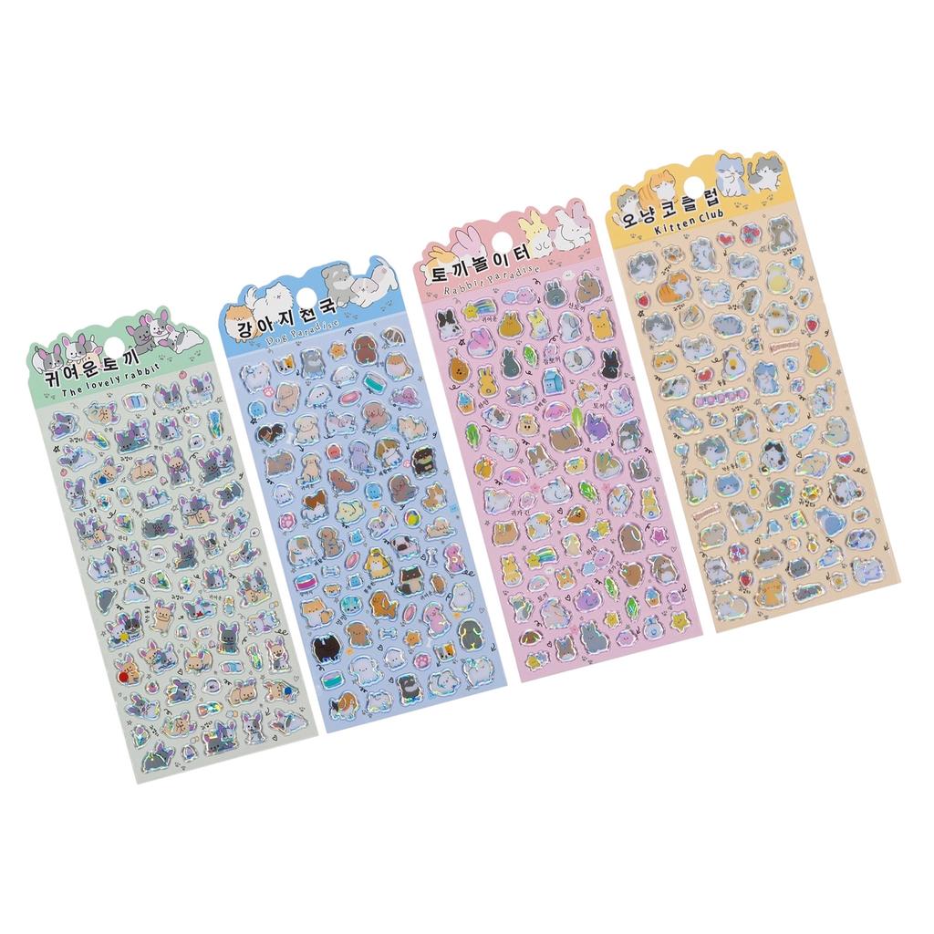 Süßer 3D-Aufkleber Cartoon-Aufkleber Kleiner Bastelaufkleber Wiederverwendbare Kleine Aufkleber für Wasserflasche, Notizbuch, Scrapbooking