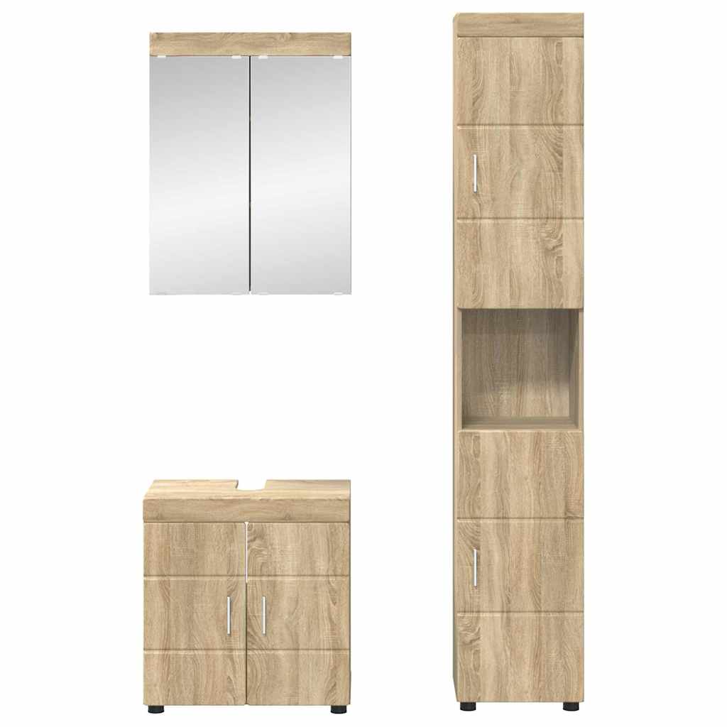 Bathroom Furniture Set TULUM 3 Pcs. Sonoma Oak 60 X 34 X 63 Cm
