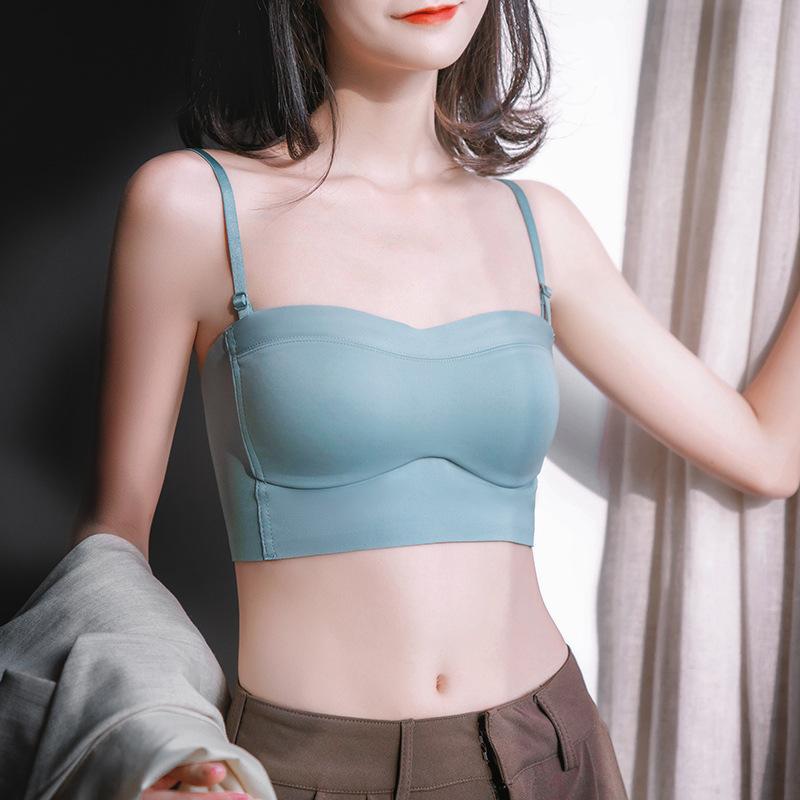 Summer women Ultra Thin Tube Top Wireless Brassiere Smooth Breathable Bra Comfortable Bralette Beauty Back Underwear Top