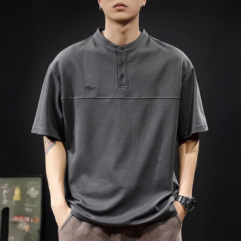 Vintage Moisture Wicking Soft Premium Breathable Men's Loose Polo Shirt--Wrinkle Resistant Casual Sport Short Sleeve Neck Shirt