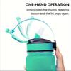 Leakproof Portable Gradient PC Sports Water Bottle with Time Marker,Lockable Lid,Silicone Straw,Fitness&Outdoor Motivational