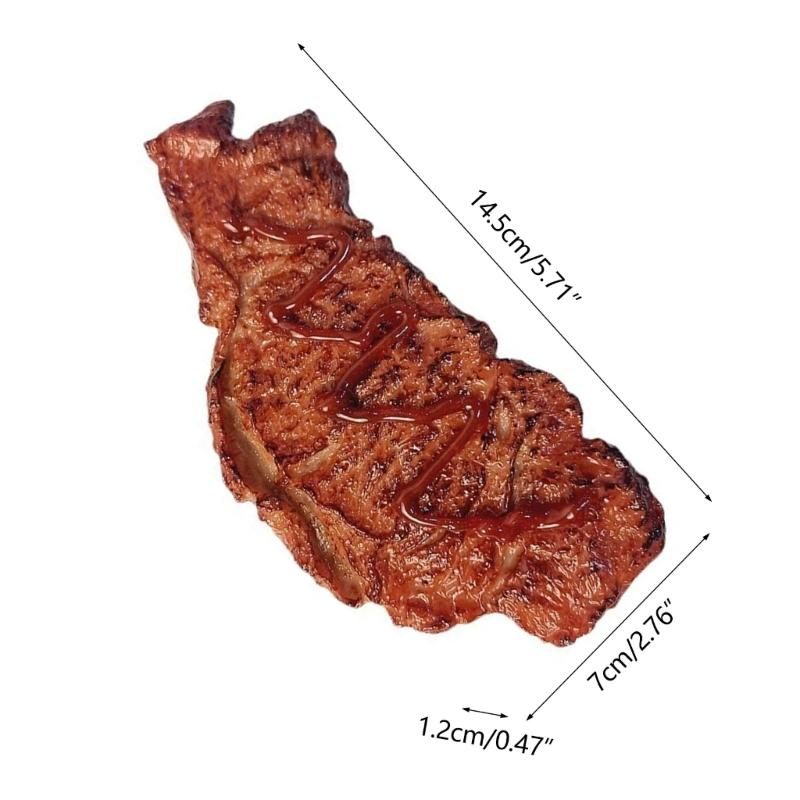 Artificial Pork Steak Simulation Meat Food Fake Meat Roasting Beef for Kitchen Markets Display Photography Props