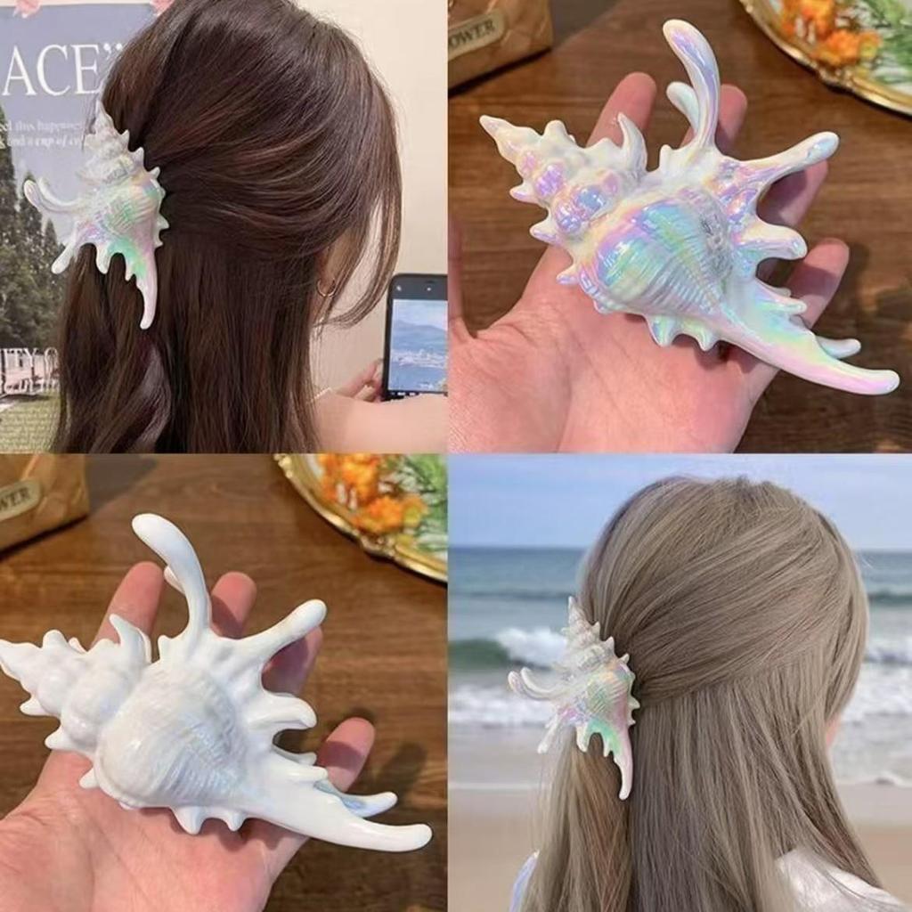 Summer Beach Seashell Claw Hair Clip: Ocean Style Shark Accessory