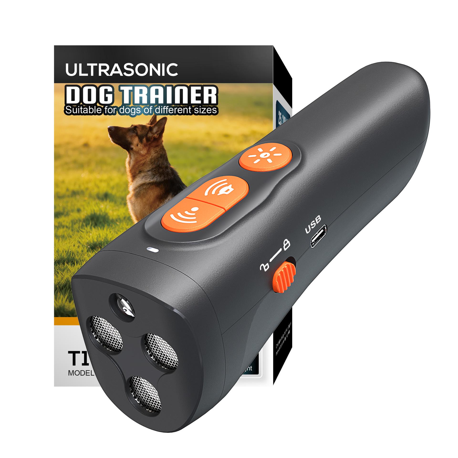 2025 Cross Ultrasonic 3-Head Dog Trainer: Handheld Bark Control & Repellent чёрный