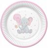 Talerzyki Papierowe Słonik Baby Shower 23Cm 8Szt.