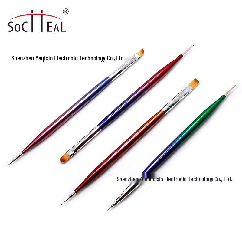 

Double-Ended Gradient Metal Nail Art Brush with Silver Tip
