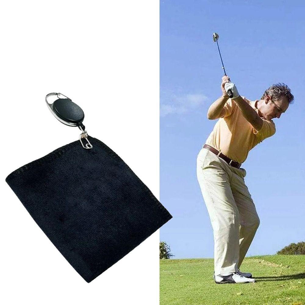 Cotton Golf Ball Cleaning Towel with Retractable Cleaner Square Towel Golf Towel Golfer