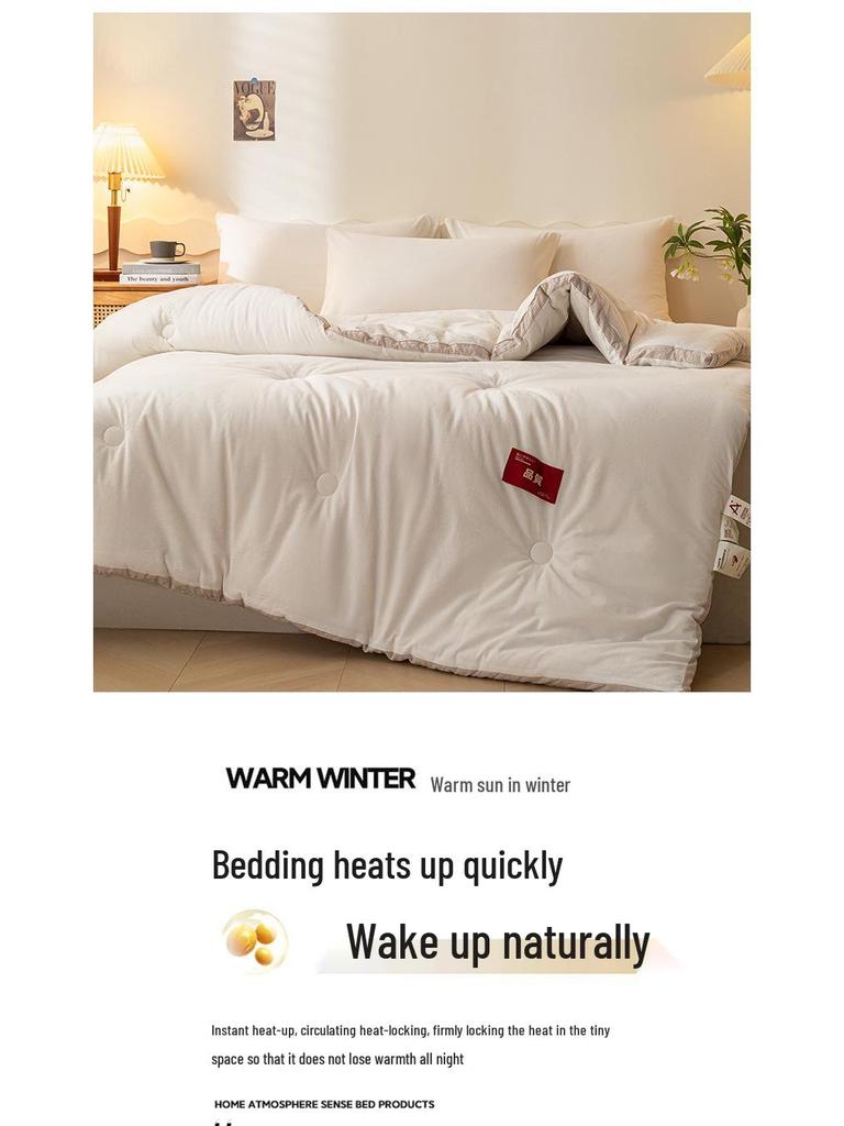 2023 Premium Washed Cotton Soybean Embroidered Thick Autumn/Winter Quilt for Single/Double Beds