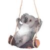 Pryskyřičná houpající se koala zvířecí model figurka socha závěsná ozdoba venkovní dekorace na dvůr