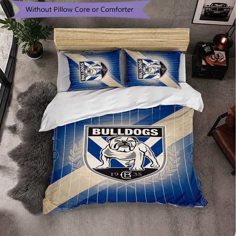 Canterbury-Bankstown Bulldogs Pattern Microfiber 3Pcs Bedding Set Decor Duvet Cover Set For Bedroom Home Use