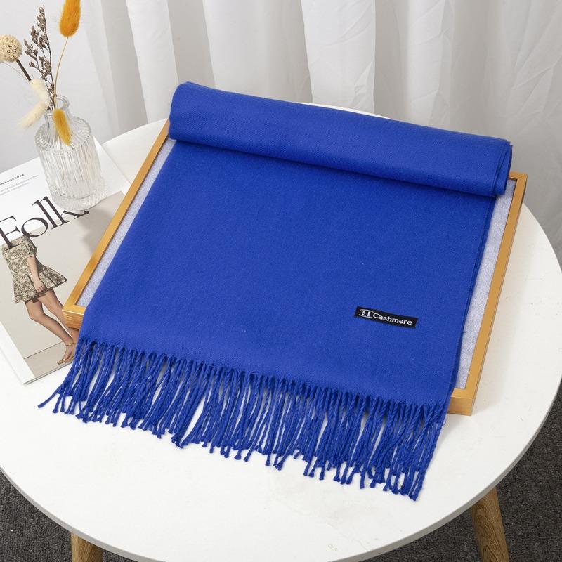 Scarf women's winter monochrome imitation cashmere thermal shawl thickened long thermal solid color simple versatile scarf