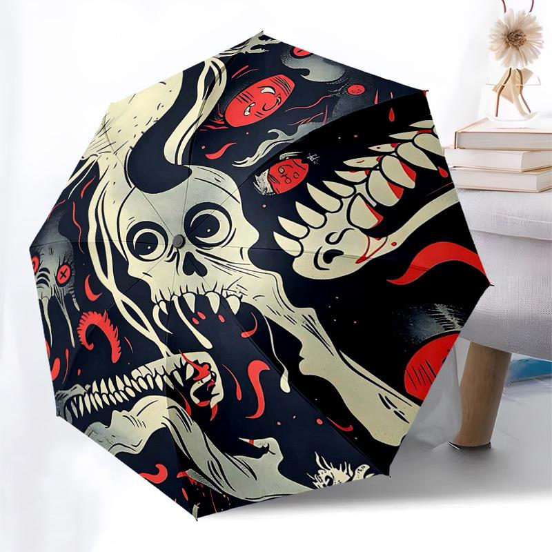 

1pc Vampire Hunter DAutomatic Opening Folding Umbrella with 8-Bone Frame, Perfect for Fans, Travelers, Everyday Use, and Festive Gifts!V042