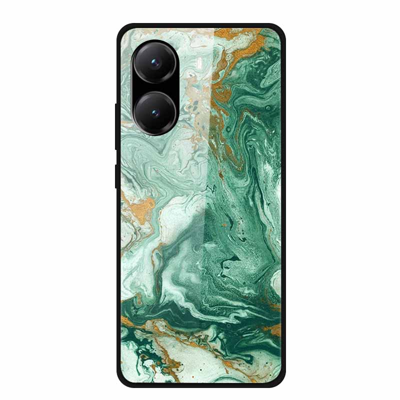 Tempered Glass Case For Poco X7 Pro Back Cover PC Hard Shockproof Cases for Xiaomi PocoX7 Pro Funda Marble Texture Fashion Coque