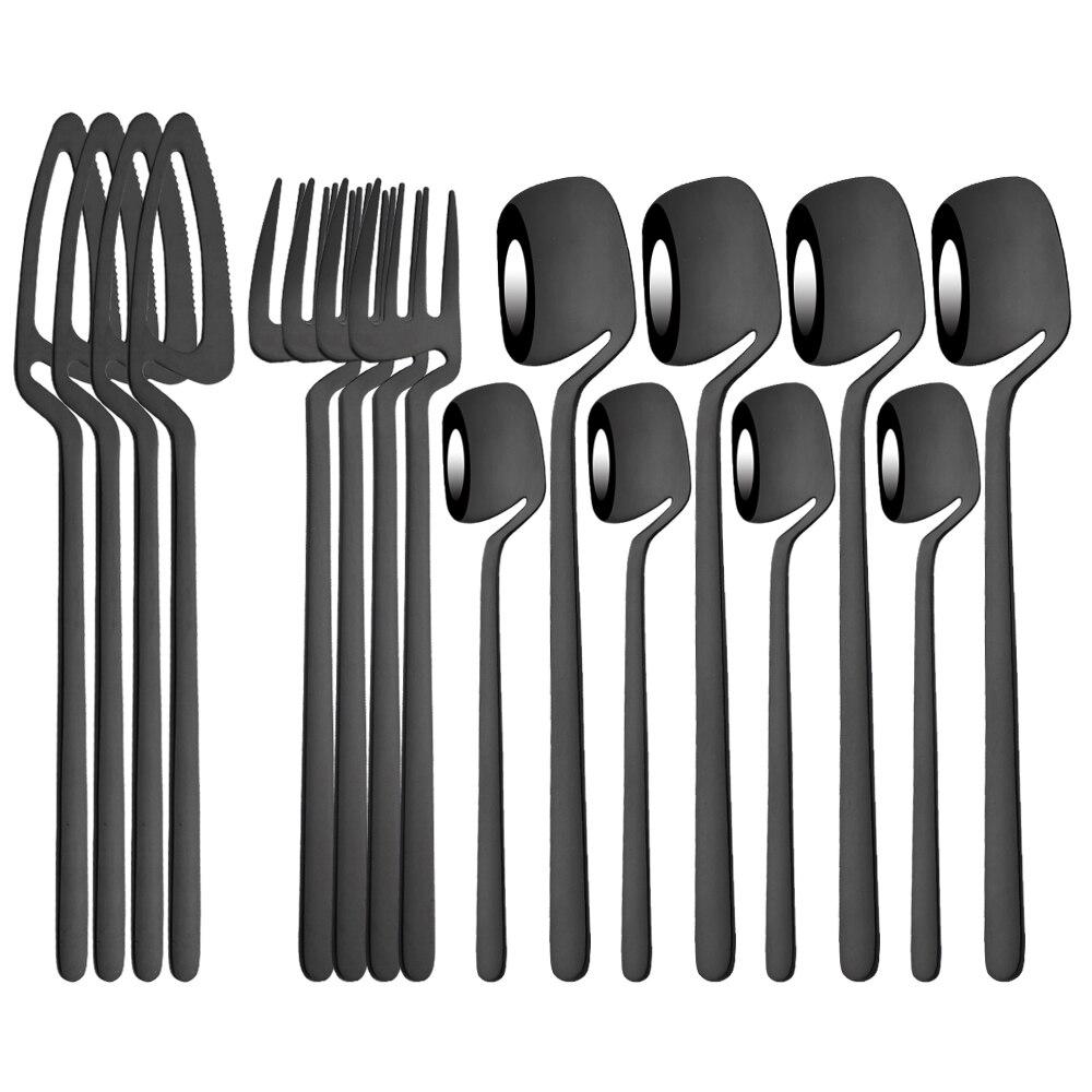 16Pcs Rainbow Color Dinnerware Flatware Cutlery Set Dinner Forks Knives Coffee Tea Spoons Stainless Steel Tableware Dinner Set