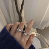Korean S925 Retro Love Heart Pendant Ring for Women - Simple, Trendy Cold Style Index Finger Accessory