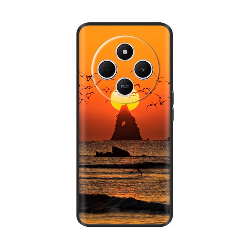 Shockproof Funda For Xiaomi Redmi A4 5G Case 6.88" Soft TPU Silicone Phone Cover For RedmiA4 2024 A 4 Capas Printed Heart Flower