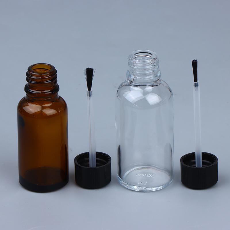 5/10/15/20/30/50/100 ml Hnědé / Čiré Plnitelné Lahvičky na Lak na Nehty Nádobky pro Doplnění s Víčkem a Štětečkem Nádoba pro Kutilské Řemesla