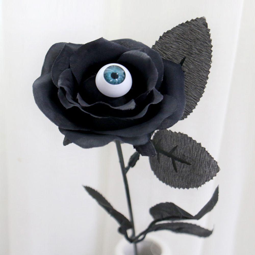 With Eyeball Halloween Eyeball Rose Simulation Exquisite Eyeball Fake Flower Handmade Artificial Black Rose Home Decor