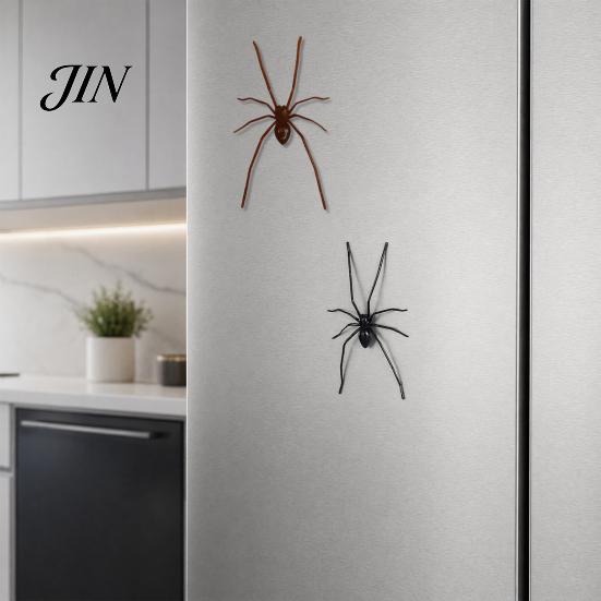 Spooky Spider Decoration 3D Fridge Magnet, Realistic Magnetic for Halloween Party Supplies Refrigerator, Car Surface, Garage Door, Parties,