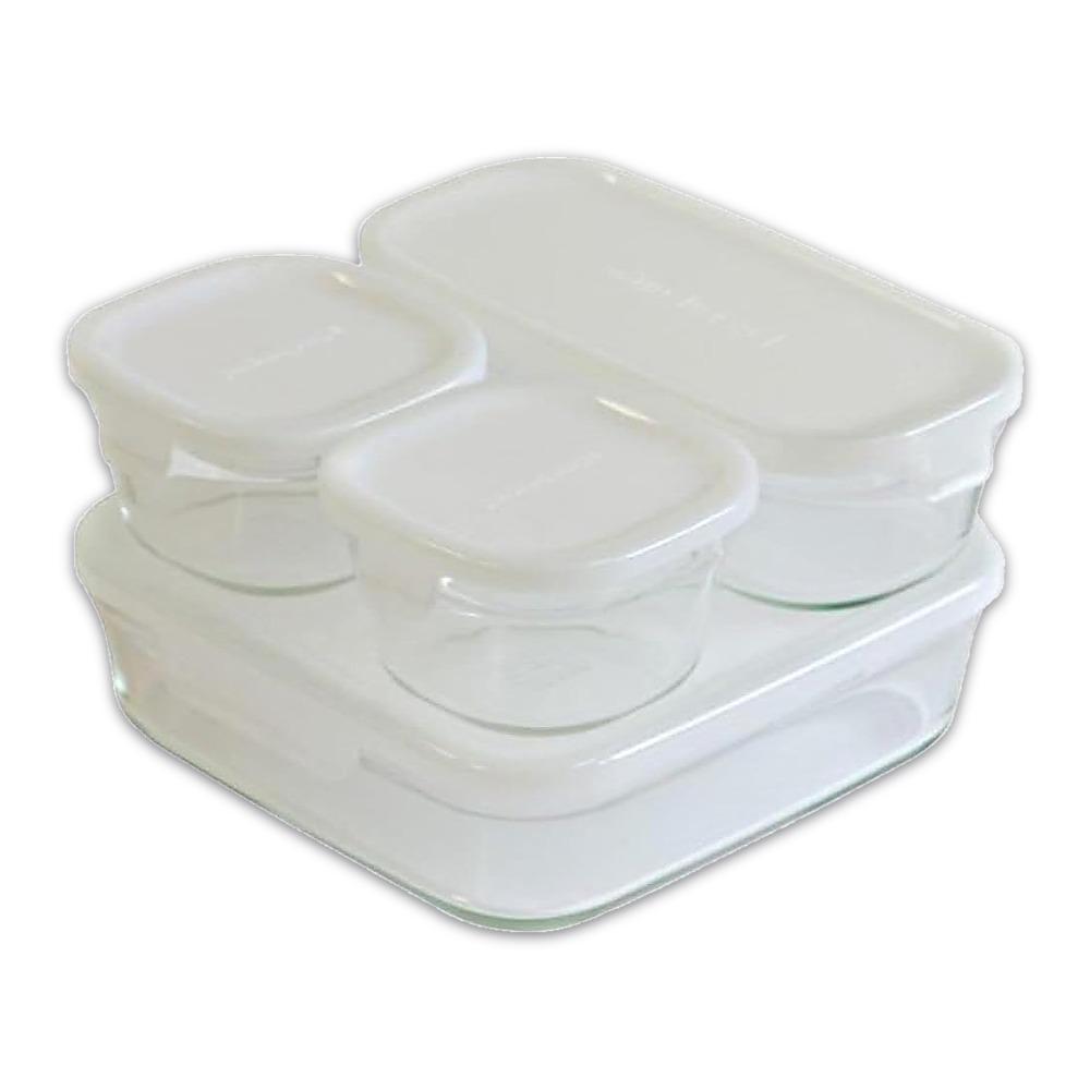 iwaki Pack & Range Square Glass Food Storage Containers Heat Resistant Microwave Safe PS-PRN-11W