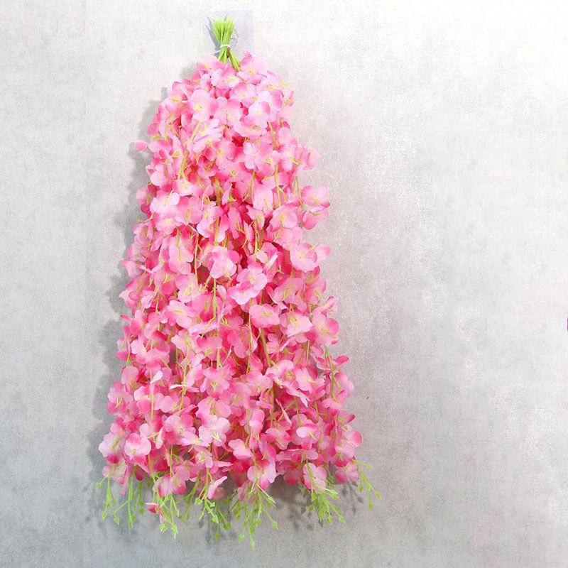 100CM Violet Artificial Flower Party Decoration Simulation Valentine S Day Wedding Wall Hanging Basket Flower Orchid Fake Flower