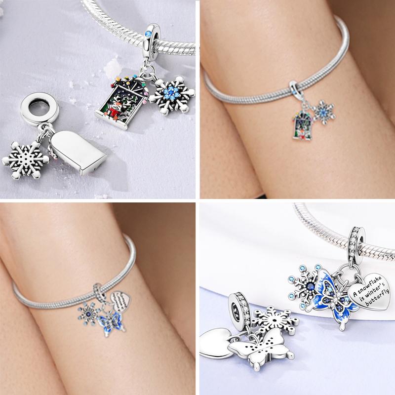 925 Silver Snowman Charm Beads Christmas Halloween Pendant for Women Jewelry Gift Fit Original Bracelet