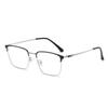 New Retro Men's Simple Wear Metal Flat Mirror Fashion Anti-blue Square Glasses Frame with Degree Frame.