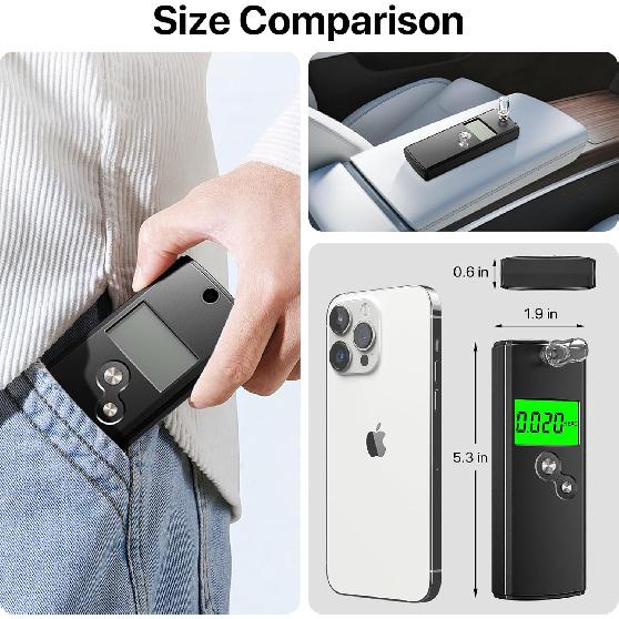 Breathalyzer,High-Accuracy Professional Breathalyzers for Alcohol with 10 Mouthpieces,Professional-Grade Alcohol Breathalyzer Tester with LCD