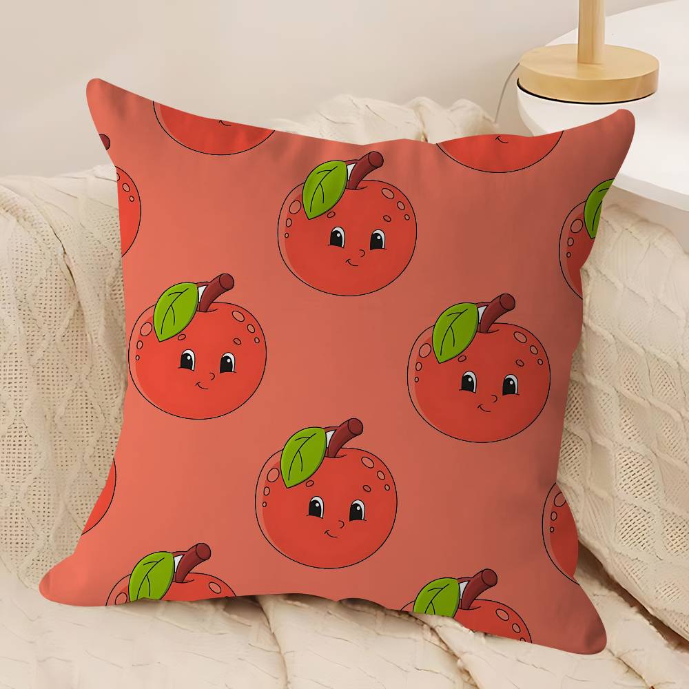Cartoon-Apfel Einfaches Personalisiertes Bild Text Heimdeko Kissen Haushaltsgeschenke 45x45cm