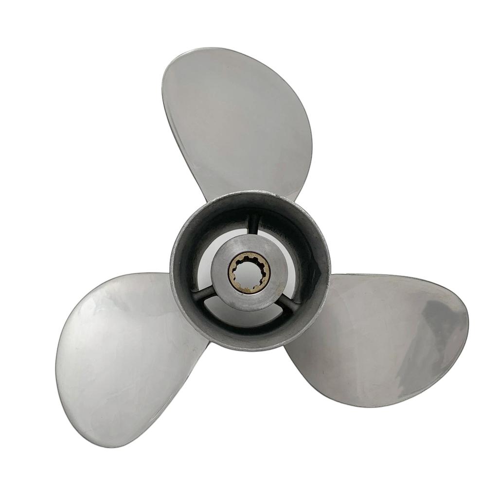 Boat Propeller 9.9x12 Fit for Tohatsu Outboard 25HP-30HP 3 Blades Stainless Steel 10 Tooth OEM NO: 3R0B64525-1 9 7/8x12